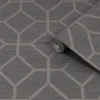 Boutique Asscher Grey Geometric Bronze Effect Textured Wallpaper