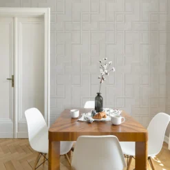 Boutique Beige Geometric Metallic Effect Textured Wallpaper -Trade Point Sale boutique beige geometric metallic effect textured wallpaper5011583515275 20i bq