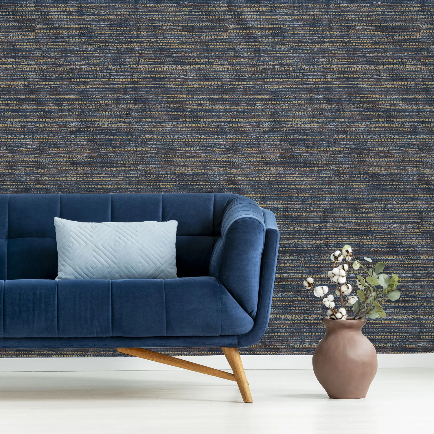 Boutique Chunky Horizontal Blue Textured Wallpaper 7 Boutique Chunky Horizontal Blue Textured Wallpaper - Image 5