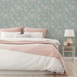 Boutique Eliza Duck Egg Floral Smooth Wallpaper 9 Boutique Eliza Duck Egg Floral Smooth Wallpaper -Trade Point Sale boutique eliza duck egg floral smooth wallpaper5011583501520 01i bq