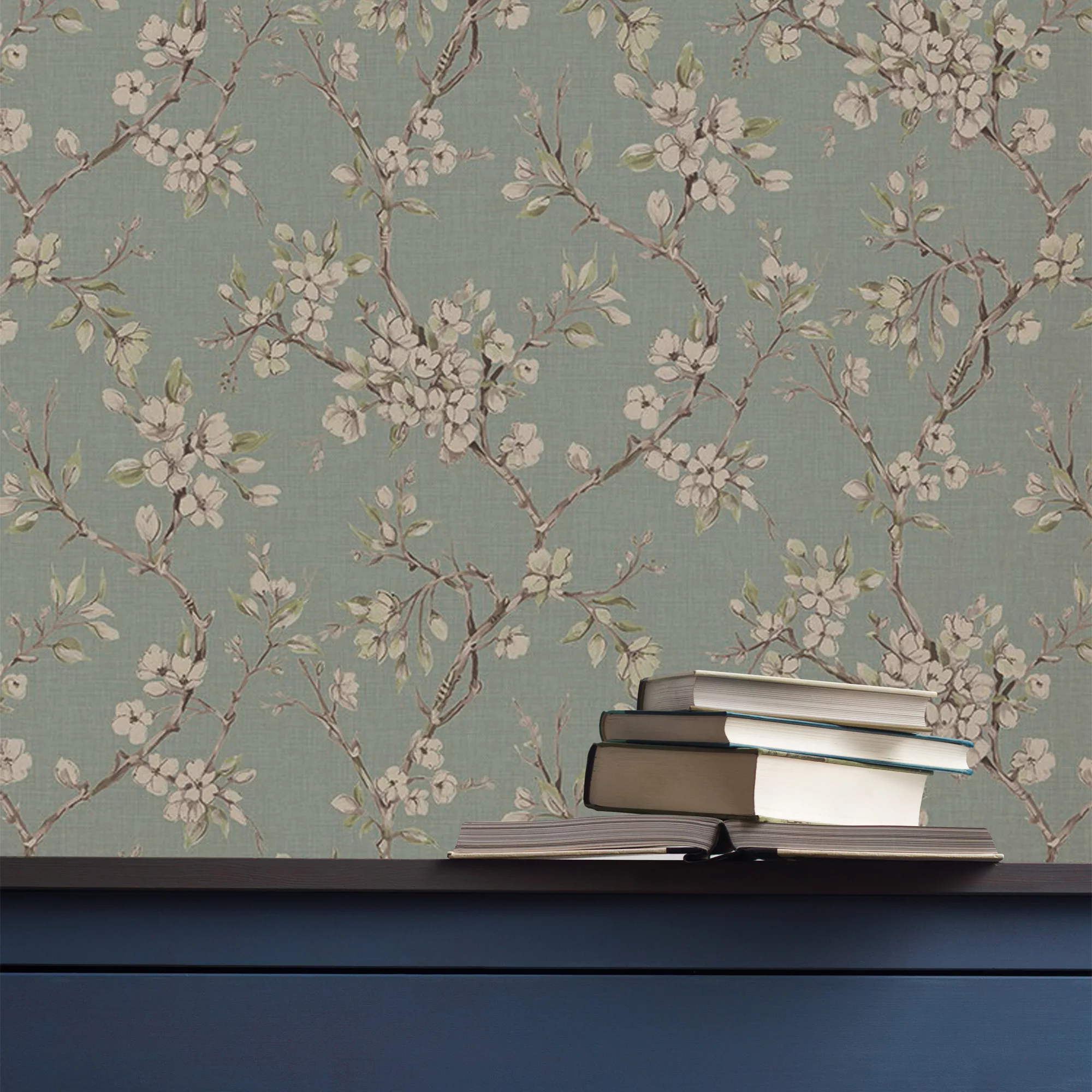 Boutique Eliza Duck Egg Floral Smooth Wallpaper 6 Boutique Eliza Duck Egg Floral Smooth Wallpaper - Image 4