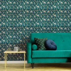 Boutique Eliza Teal Floral Smooth Wallpaper 9 Boutique Eliza Teal Floral Smooth Wallpaper -Trade Point Sale boutique eliza teal floral smooth wallpaper5011583501490 01i bq