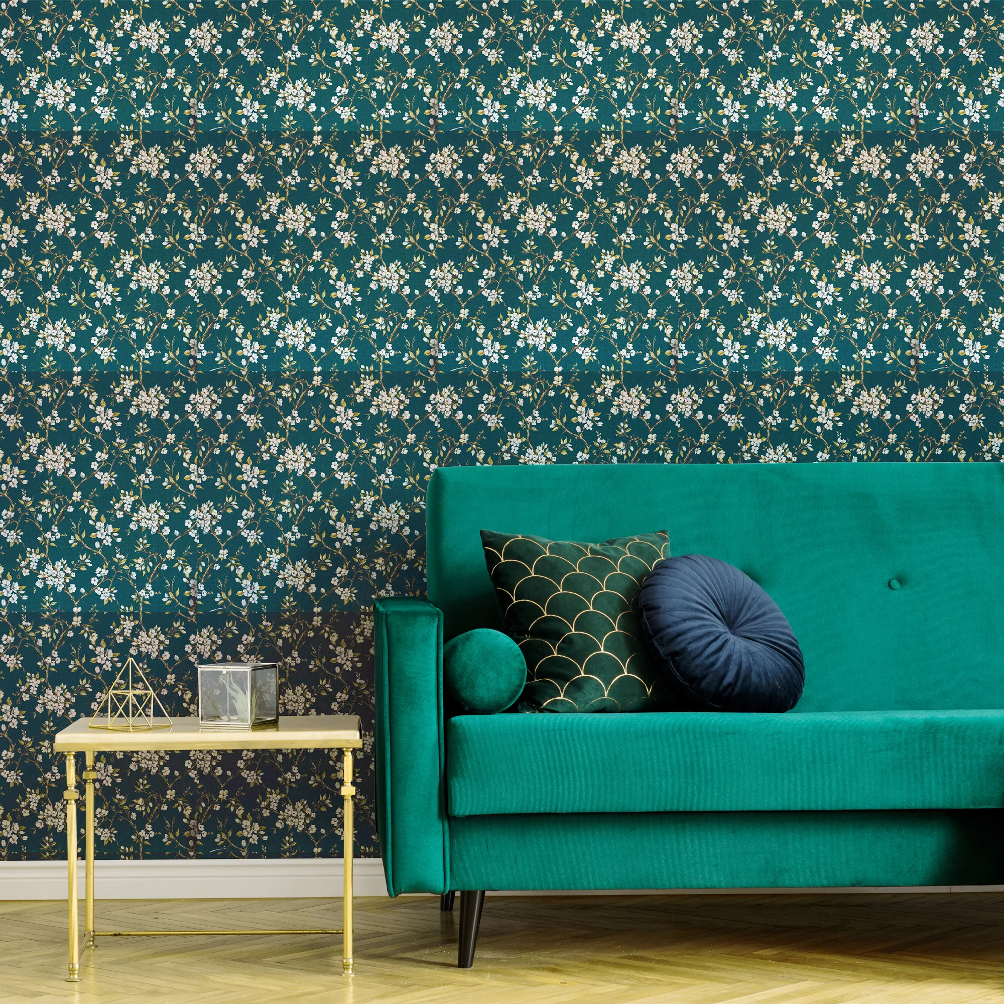 Boutique Eliza Teal Floral Smooth Wallpaper 5 Boutique Eliza Teal Floral Smooth Wallpaper - Image 3