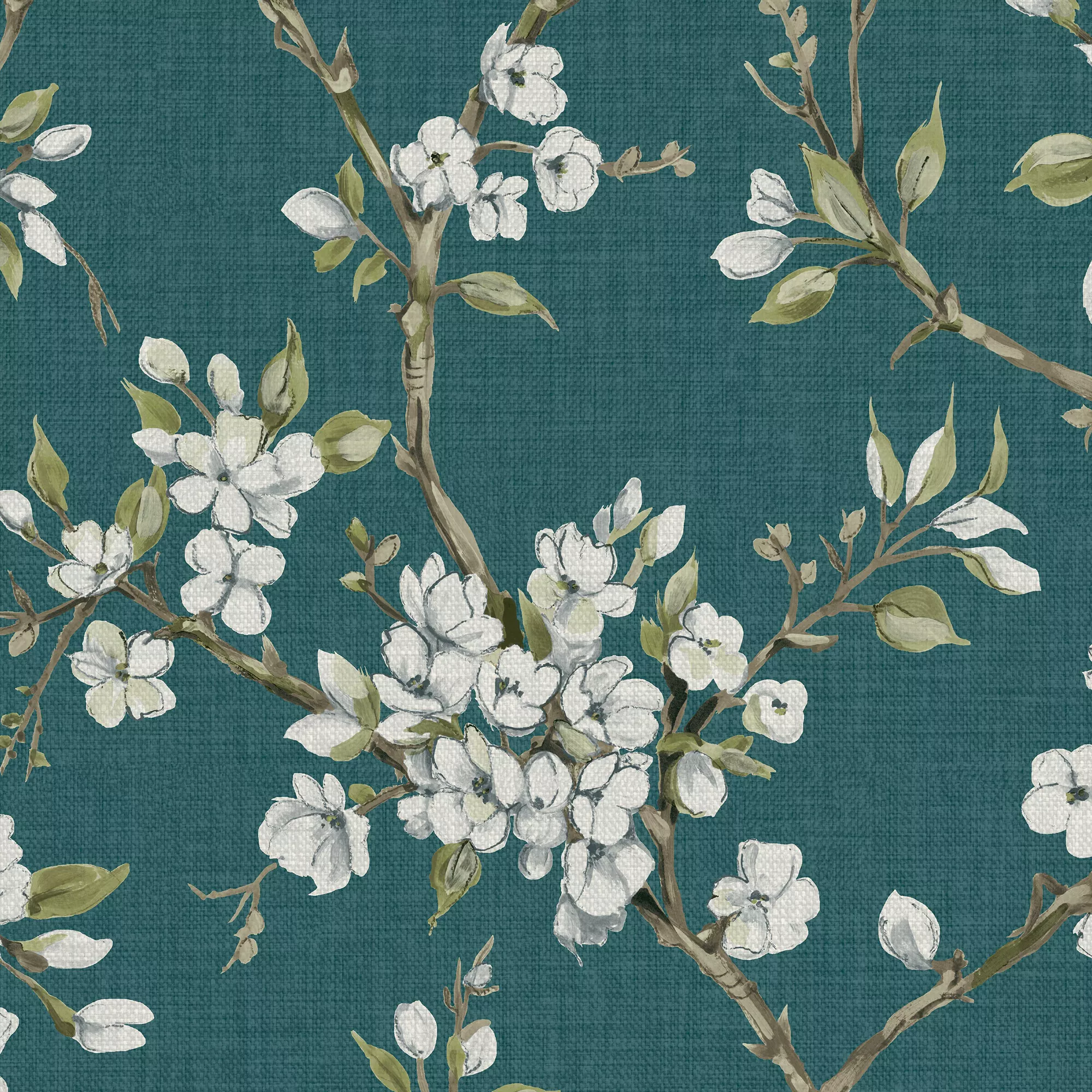 Boutique Eliza Teal Floral Smooth Wallpaper 4 Boutique Eliza Teal Floral Smooth Wallpaper - Image 2