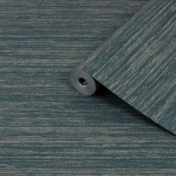 Boutique Gilded Texture Emerald Grasscloth Copper Effect Textured Wallpaper