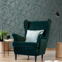 Boutique Green Leaf Metallic Effect Textured Wallpaper -Trade Point Sale boutique green leaf metallic effect textured wallpaper5011583495645 02i bq