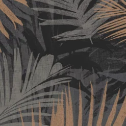 Boutique Jungle Glam Black Leaves Metallic Effect Smooth Wallpaper -Trade Point Sale boutique jungle glam black leaves metallic effect smooth wallpaper5011583355697 37c BQ