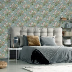 Boutique Martha Duck Egg Floral Smooth Wallpaper -Trade Point Sale boutique martha duck egg floral smooth wallpaper5011583501551 01i bq
