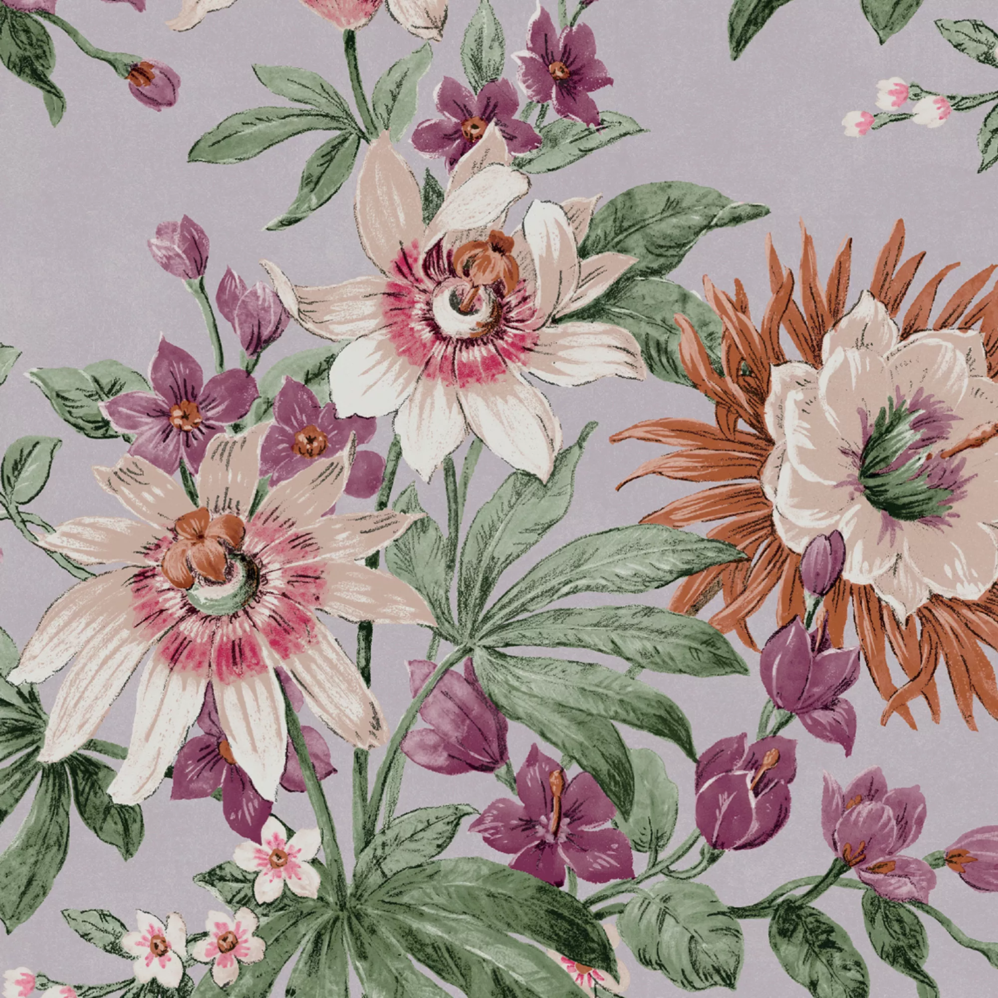Boutique Martha Mauve Floral Smooth Wallpaper 4 Boutique Martha Mauve Floral Smooth Wallpaper - Image 2