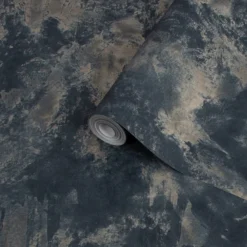 Boutique Navy Concrete Effect Textured Wallpaper