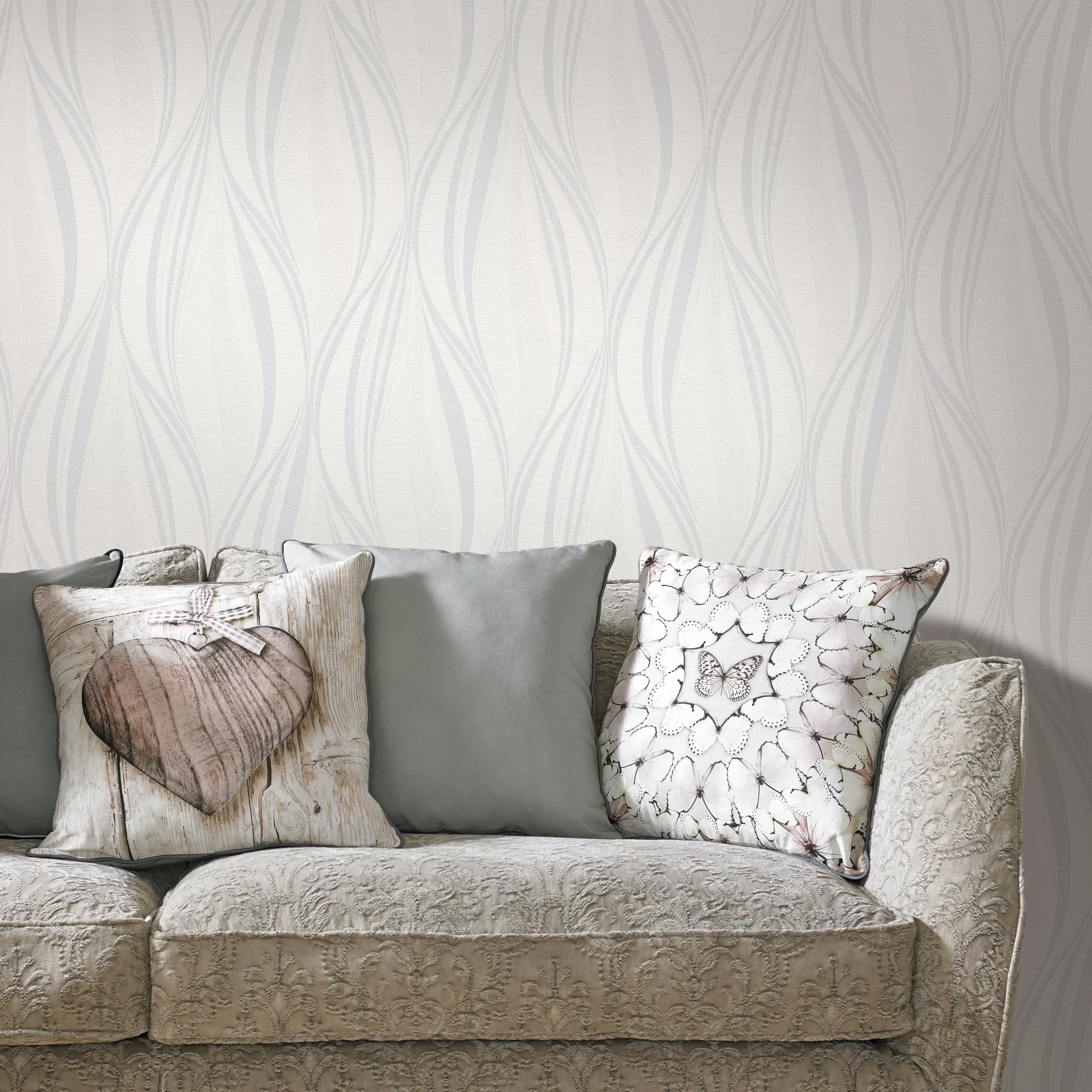 Boutique Tango White Geometric Silver Glitter Effect Embossed Wallpaper 4 Boutique Tango White Geometric Silver Glitter Effect Embossed Wallpaper - Image 2