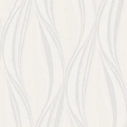 Boutique Tango White Geometric Silver Glitter Effect Embossed Wallpaper