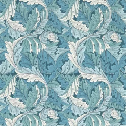 Clarke & Clarke William Morris Acanthus Turquiose & White Smooth Wallpaper -Trade Point Sale clarke clarke william morris acanthus turquiose white smooth wallpaper5060040048351 02c bq