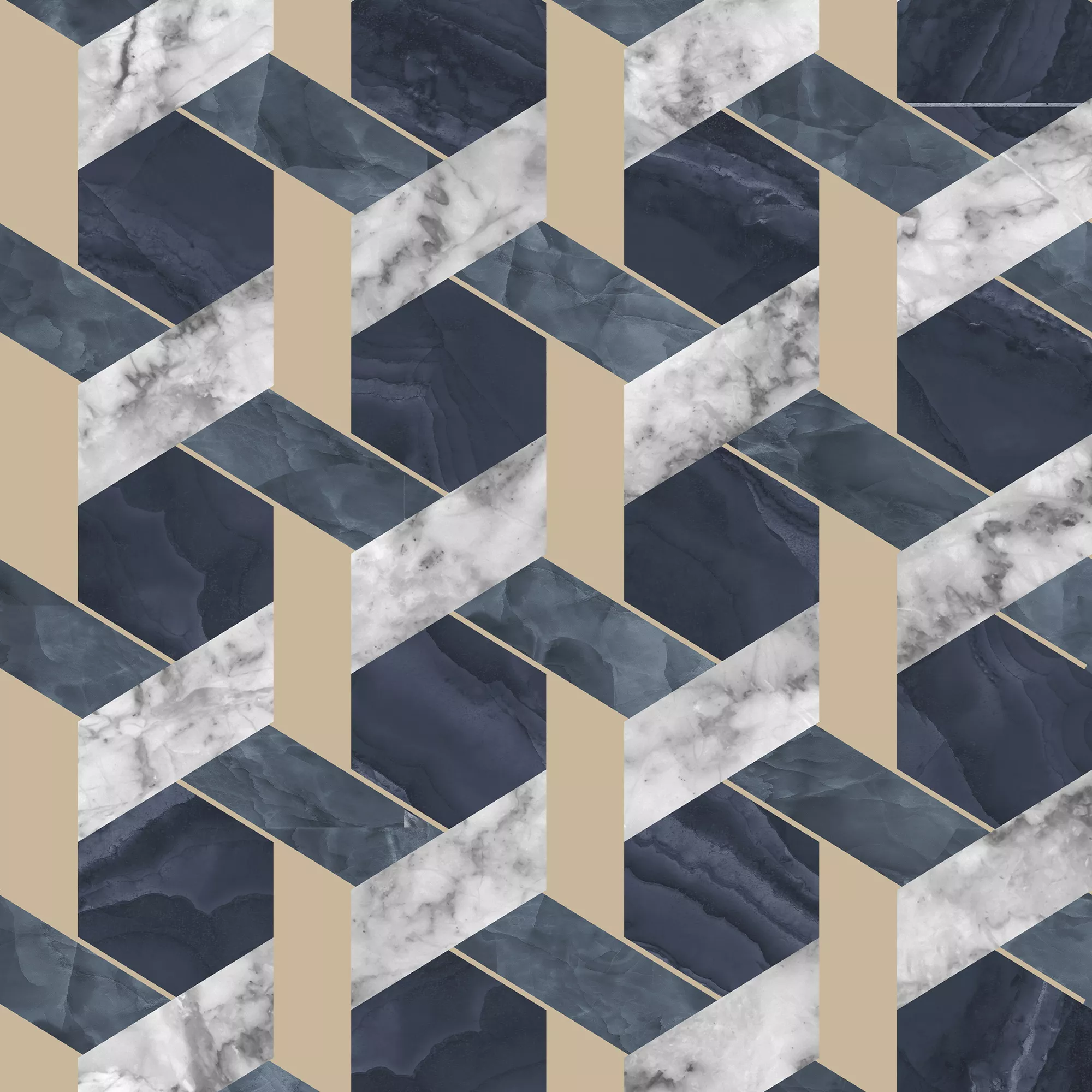 Contour Blue Geometric Metallic Effect Smooth Wallpaper 4 Contour Blue Geometric Metallic Effect Smooth Wallpaper - Image 2