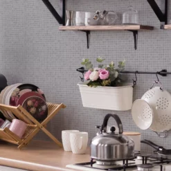 Contour Spectrum Grey Mosaic Tile Effect Textured Wallpaper -Trade Point Sale contour spectrum grey mosaic tile effect textured wallpaper5011583458190 02i bq