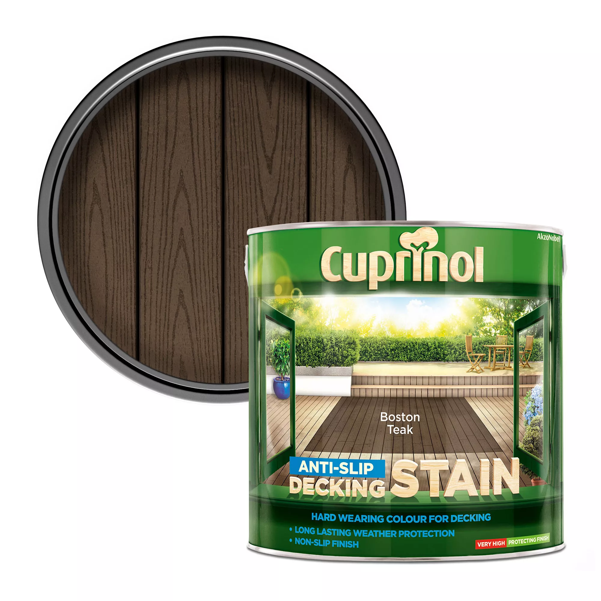 Cuprinol Boston Teak Matt Decking Wood Stain, 2.5L 3 Cuprinol Boston Teak Matt Decking Wood Stain, 2.5L