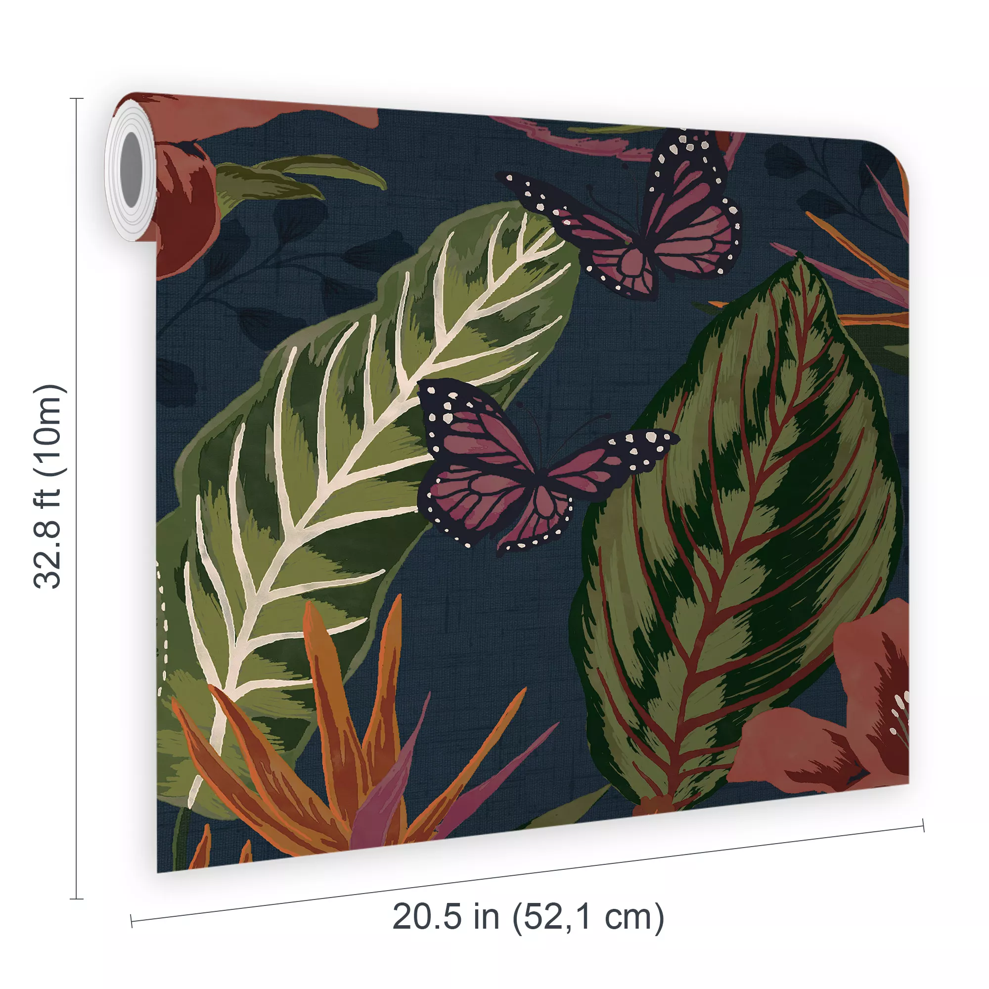 Envy Eden Dark Navy Floral Smooth Wallpaper 7 Envy Eden Dark Navy Floral Smooth Wallpaper - Image 5