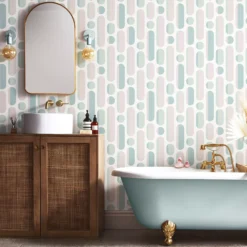 Envy Morse Rose & Sage Geometric Smooth Wallpaper -Trade Point Sale envy morse rose sage geometric smooth wallpaper5011583531329 20i