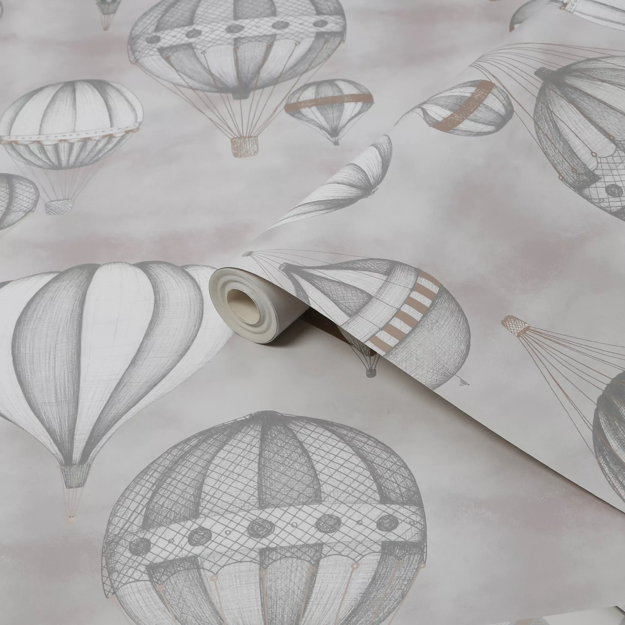 Fresco Balloon Fiesta Rose Gold Effect Smooth Wallpaper 3 Fresco Balloon Fiesta Rose Gold Effect Smooth Wallpaper