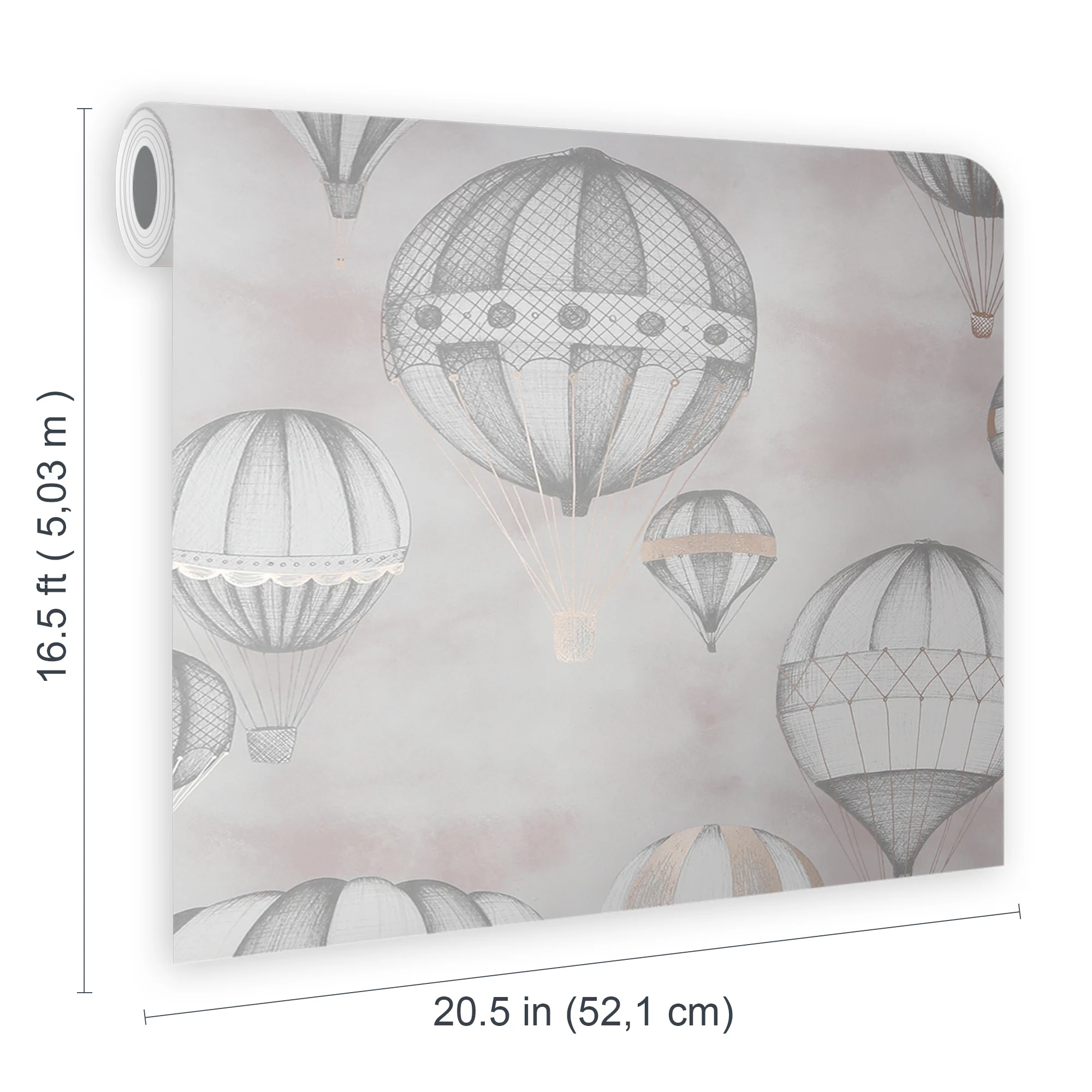 Fresco Balloon Fiesta Rose Gold Effect Smooth Wallpaper 8 Fresco Balloon Fiesta Rose Gold Effect Smooth Wallpaper - Image 6