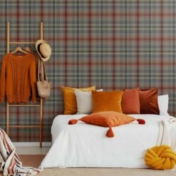 Fresco Cosy Green & Red Tartan Smooth Wallpaper -Trade Point Sale fresco cosy green red tartan smooth wallpaper5011583418514 02i BQ