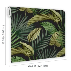 Fresco Green Palm Leaves Smooth Wallpaper -Trade Point Sale fresco green palm leaves smooth wallpaper5011583457322 02t bq