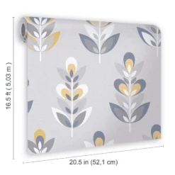 Fresco Retro Grey & Navy Floral Smooth Wallpaper 13 Fresco Retro Grey & Navy Floral Smooth Wallpaper -Trade Point Sale fresco retro grey navy floral smooth wallpaper5011583418422 01t BQ
