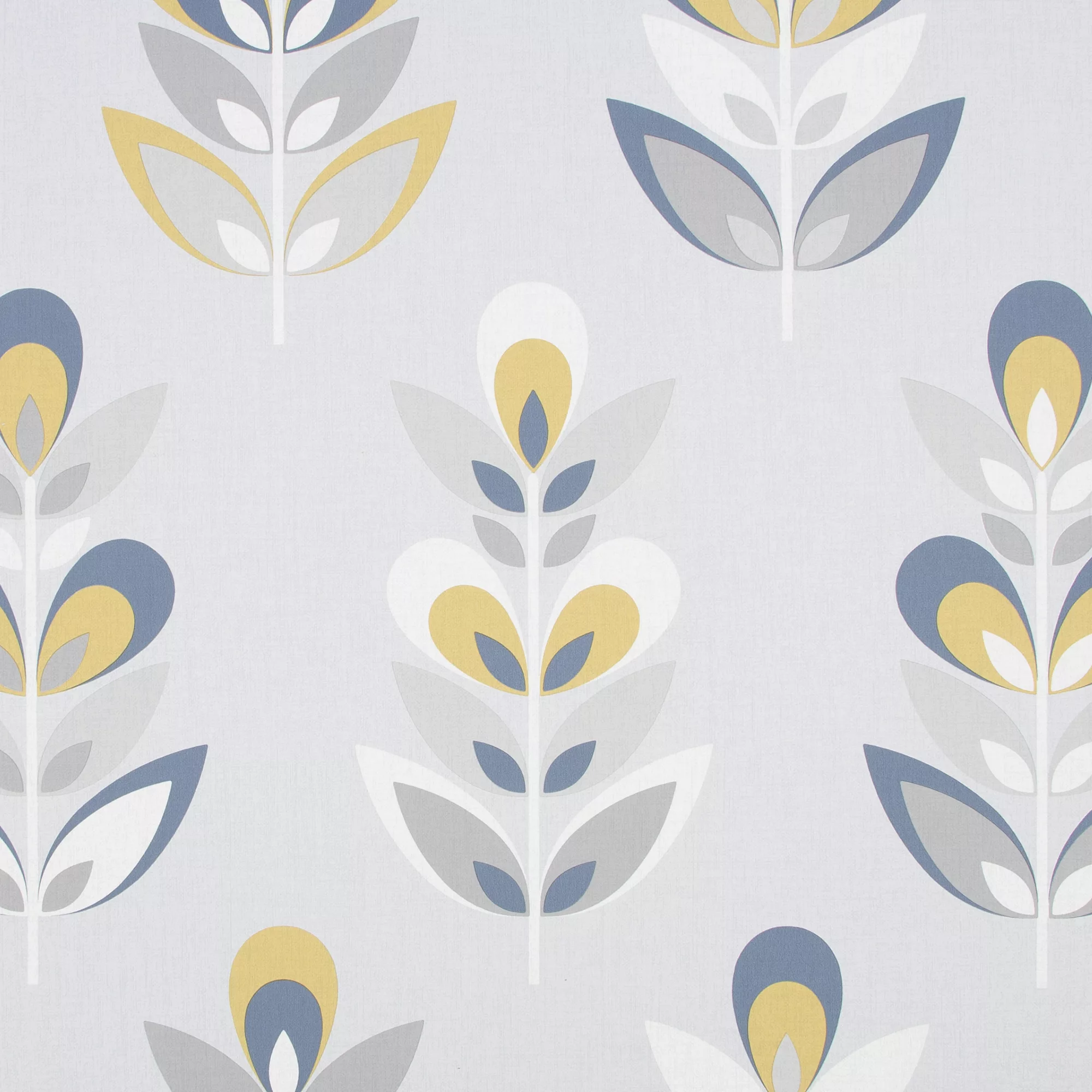 Fresco Retro Grey & Navy Floral Smooth Wallpaper 3 Fresco Retro Grey & Navy Floral Smooth Wallpaper