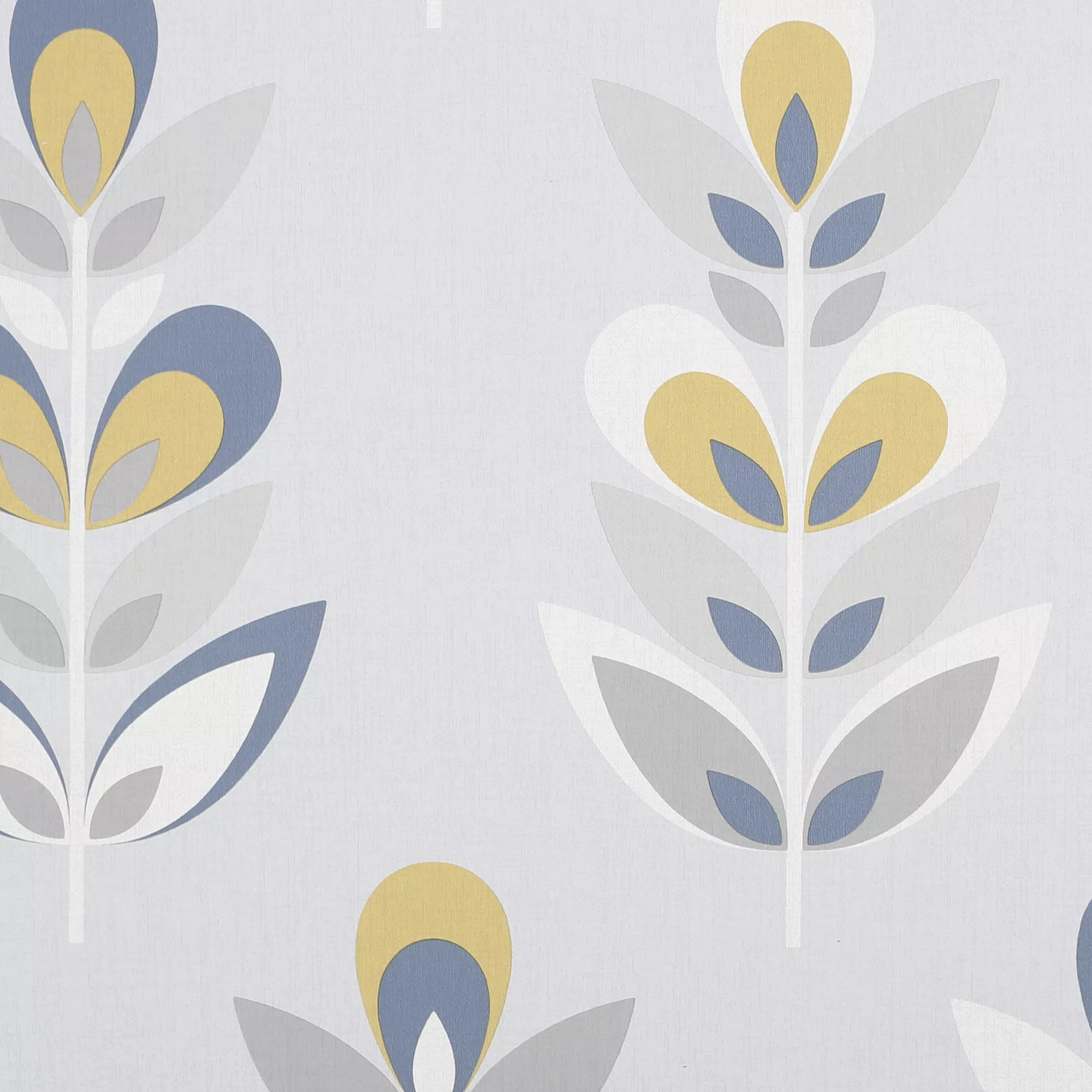 Fresco Retro Grey & Navy Floral Smooth Wallpaper 5 Fresco Retro Grey & Navy Floral Smooth Wallpaper - Image 3