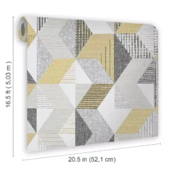 Fresco Tribal Grey & Ochre Geometric Smooth Wallpaper -Trade Point Sale fresco tribal grey ochre geometric smooth wallpaper5011583446296 01t BQ