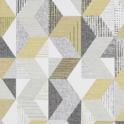 Fresco Tribal Grey & Ochre Geometric Smooth Wallpaper