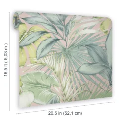 Fresco Tropicana Green Leaves Smooth Wallpaper -Trade Point Sale fresco tropicana green leaves smooth wallpaper5011583412451 01t BQ