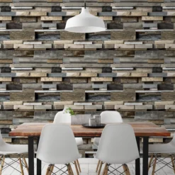 Gold Faux Wall Wood Effect Embossed Wallpaper -Trade Point Sale gold faux wall wood effect embossed wallpaper5411012401412 21i BQ