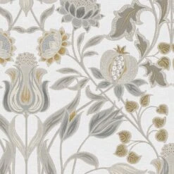 GoodHome Acuama Grey & Yellow Ornamental Metallic Effect Textured Wallpaper -Trade Point Sale goodhome acuama grey yellow ornamental metallic effect textured wallpaper5059340408446 37c