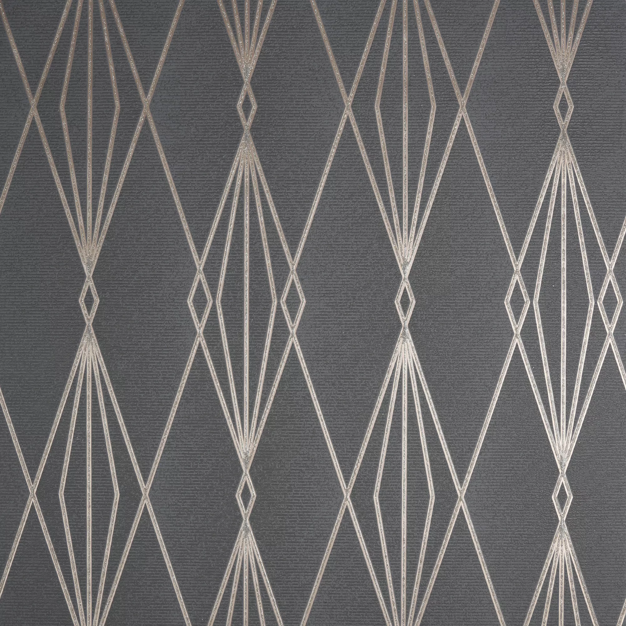 GoodHome Ajuga Charcoal Art Deco Rose Gold Effect Textured Wallpaper 4 GoodHome Ajuga Charcoal Art Deco Rose Gold Effect Textured Wallpaper - Image 2