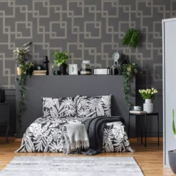 GoodHome Amfi Grey Geometric Metallic Effect Textured Wallpaper 11 GoodHome Amfi Grey Geometric Metallic Effect Textured Wallpaper -Trade Point Sale goodhome amfi grey geometric metallic effect textured wallpaper5059340408538 20i