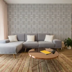 GoodHome Anor Light Grey Geometric Metallic Effect Textured Wallpaper -Trade Point Sale goodhome anor light grey geometric metallic effect textured wallpaper5059340408590 02i
