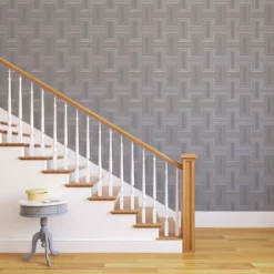 GoodHome Anor Light Grey Geometric Metallic Effect Textured Wallpaper -Trade Point Sale goodhome anor light grey geometric metallic effect textured wallpaper5059340408590 21i