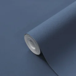 GoodHome Arceau Navy Fabric Effect Textured Wallpaper