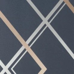GoodHome Ashbourne Blue Geometric Metallic Effect Smooth Wallpaper -Trade Point Sale goodhome ashbourne blue geometric metallic effect smooth wallpaper5059340410623 37c