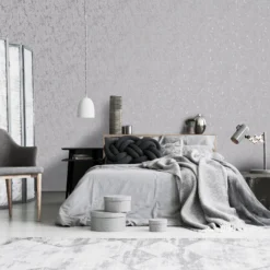 GoodHome Avington Silver Effect Textured Wallpaper -Trade Point Sale goodhome avington silver effect textured wallpaper5059340410326 21i