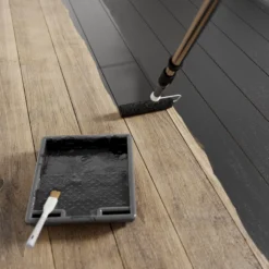 GoodHome Black Satin Floor Wood Varnish, 2.5L -Trade Point Sale goodhome black satin floor wood varnish 2 5l5059340487021 02i