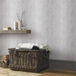 GoodHome Bloxholm Grey Striped Silver Effect Textured Wallpaper -Trade Point Sale goodhome bloxholm grey striped silver effect textured wallpaper5059340410579 20i