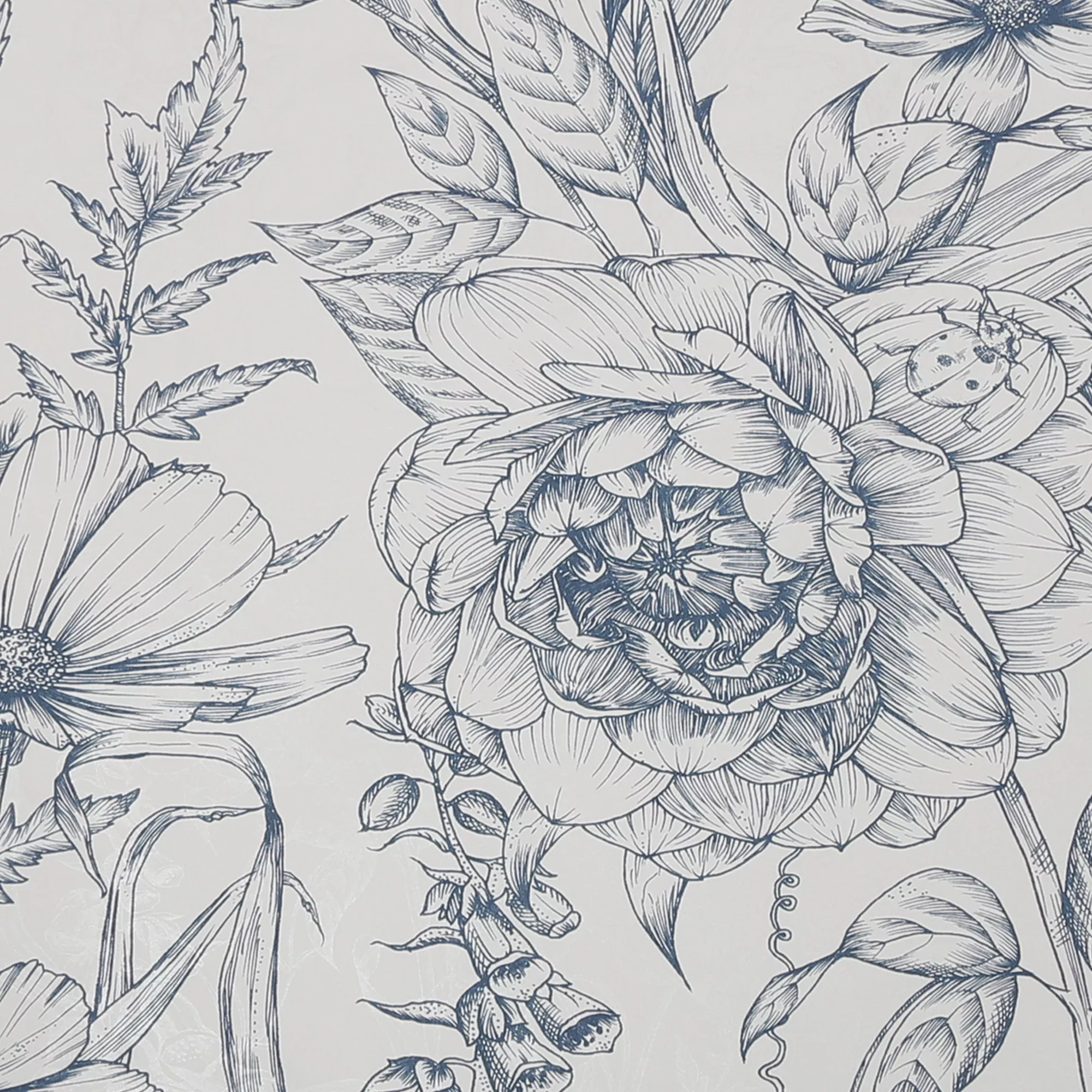 GoodHome Carnanton Navy Floral Metallic Effect Smooth Wallpaper 5 GoodHome Carnanton Navy Floral Metallic Effect Smooth Wallpaper - Image 3