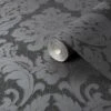 GoodHome Chalfont Charcoal Damask Glitter Effect Textured Wallpaper -Trade Point Sale goodhome chalfont charcoal damask glitter effect textured wallpaper5059340410708 01c
