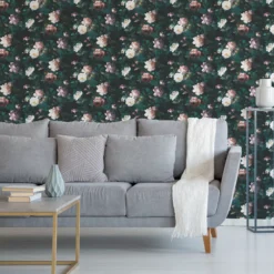 GoodHome Crewe Green Floral Smooth Wallpaper -Trade Point Sale goodhome crewe green floral smooth wallpaper5059340410531 20i
