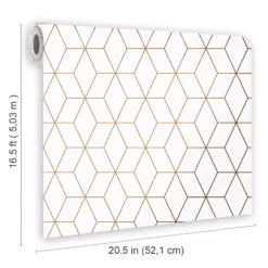 GoodHome Donnington Cream Geometric Metallic Effect Smooth Wallpaper -Trade Point Sale goodhome donnington cream geometric metallic effect smooth wallpaper5059340410340 02t