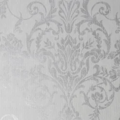GoodHome Dovenby Grey Damask Silver Effect Textured Wallpaper -Trade Point Sale goodhome dovenby grey damask silver effect textured wallpaper5059340410500 37c