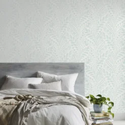 GoodHome Dryade Blue Leaves Textured Wallpaper -Trade Point Sale goodhome dryade blue leaves textured wallpaper3663602561286 01i bq