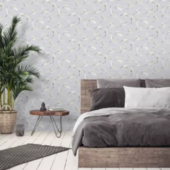 GoodHome Duble Grey Cranes Textured Wallpaper -Trade Point Sale goodhome duble grey cranes textured wallpaper5059340409092 01i